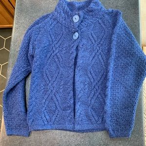 Women’s Inis Crafts 100% Merino Wool Blue Sweater Size L Fall Back To School